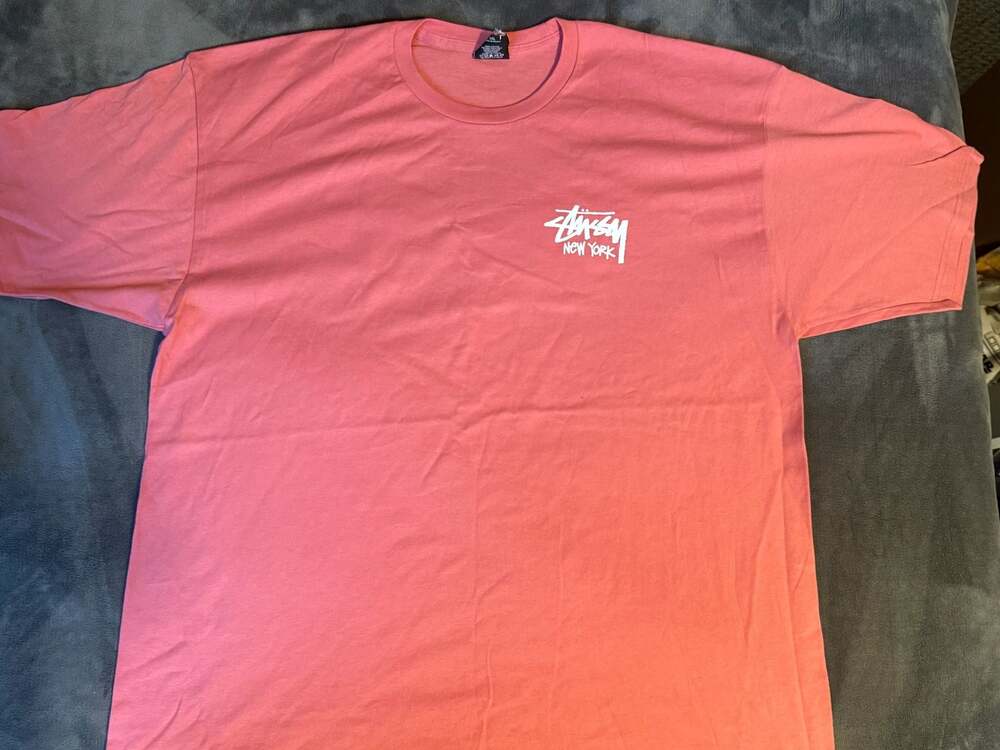 Stussy New York Chapter Graphic T-Shirt Pink XXL